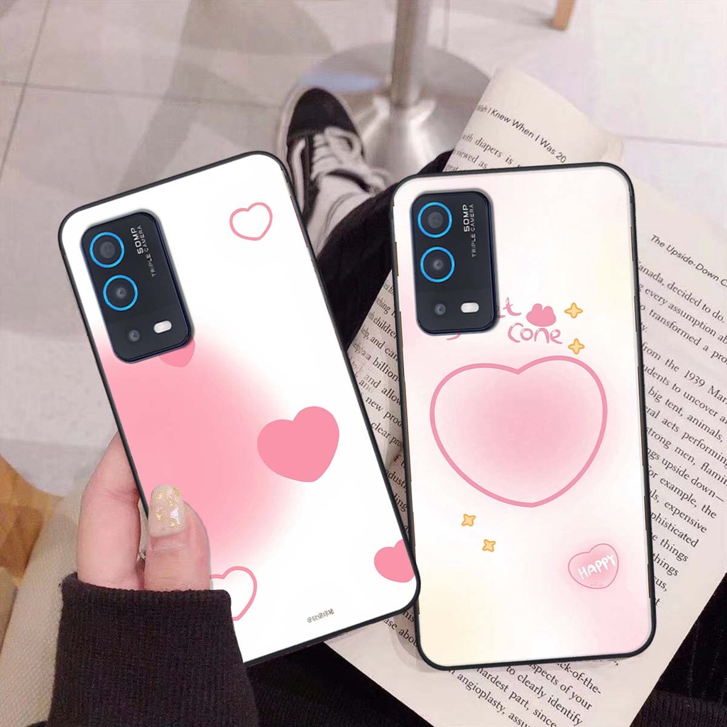 Ốp Oppo A54 / A55 in hình trái tim, caro kẹo ngọt đầy cá tính siêu đẹp siêu chất