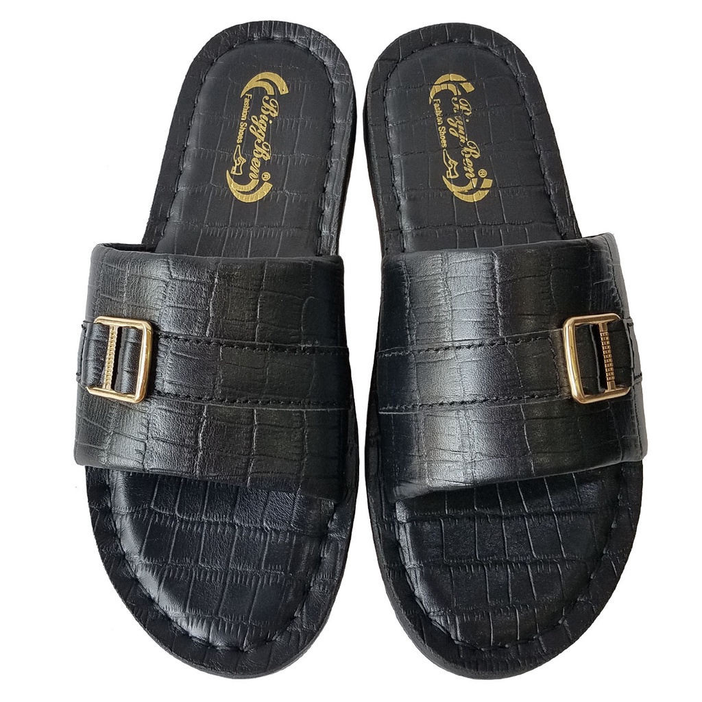 Dép Nam Quai Ngang Da Bò Thật BIGBEN Cao Cấp DN335