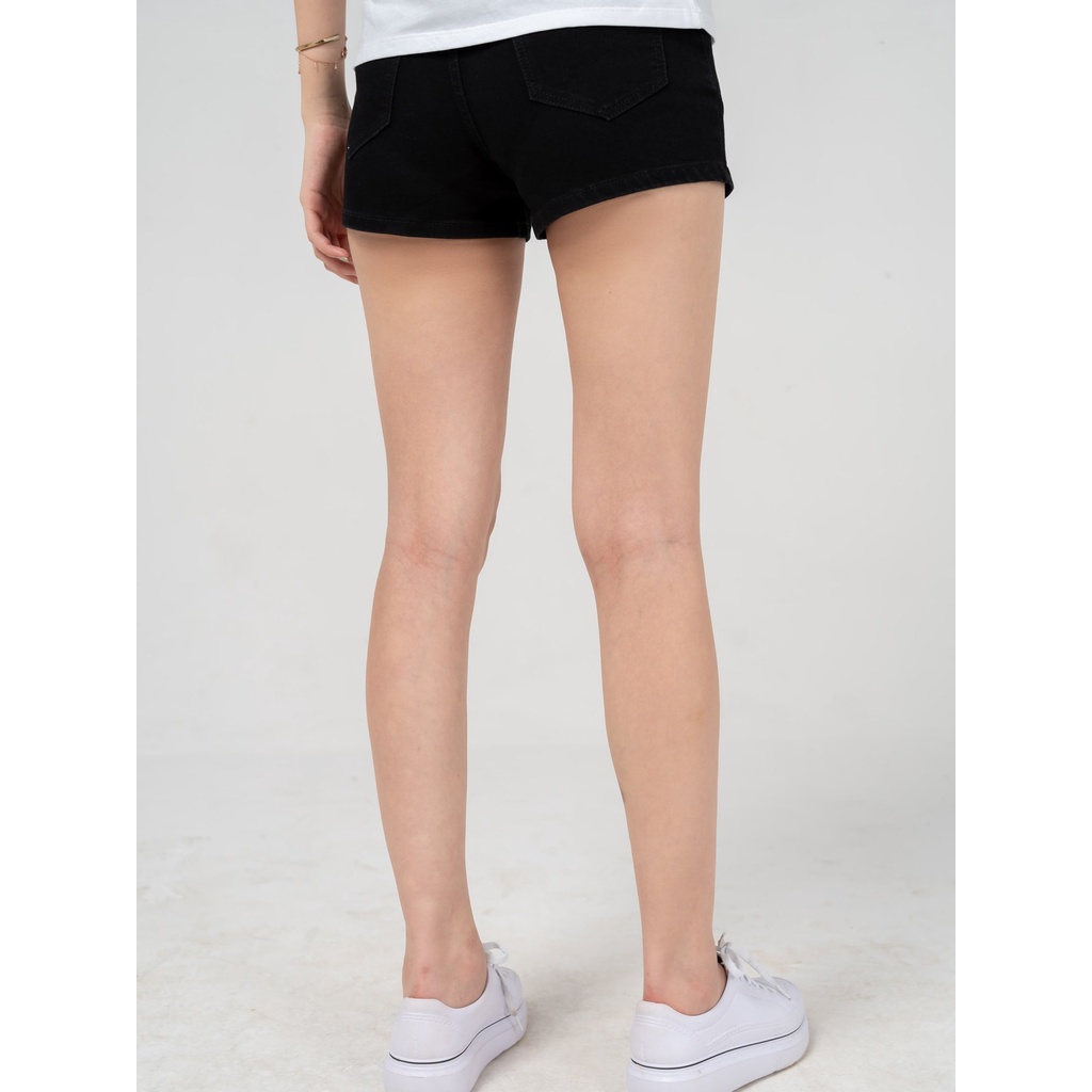 Quần Short Jeans Nữ Bó Cạp Cao Suông Trơn, Phong Cách Trẻ Trung, Dễ Phối Đồ SJN4010