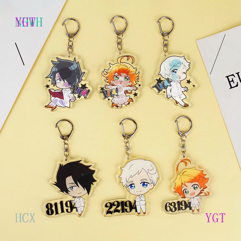 YGT Móc khóa acrylic trong suốt hình Anime The Promised Neverland