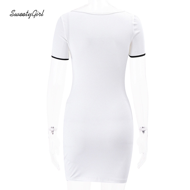 Đầm Mini Cổ Tròn Tay Ngắn Màu Sắc Tương Phản Thời Trang Quyến Rũ Cho Nữ 2022