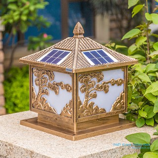 Đèn trụ cổng năng lượng mặt trời cây tùng 40x40cm SOLAGA HT711
