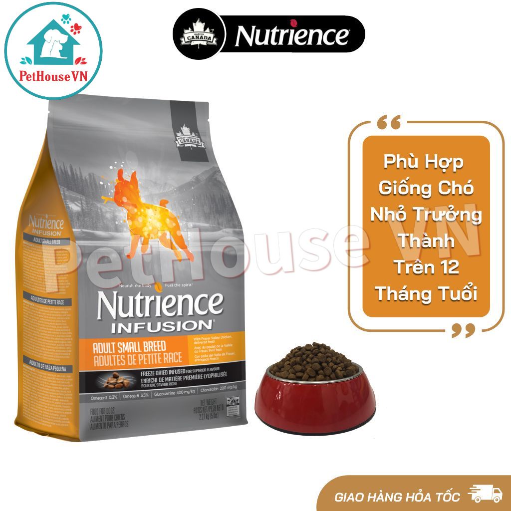 NUTRIENCE INFUSION - Túi 500G Thức Ăn Hạt Cho Chó Trưởng Thành Giống Nhỏ Vị Gà & Rau Củ Quả Hàng Chính Hãng