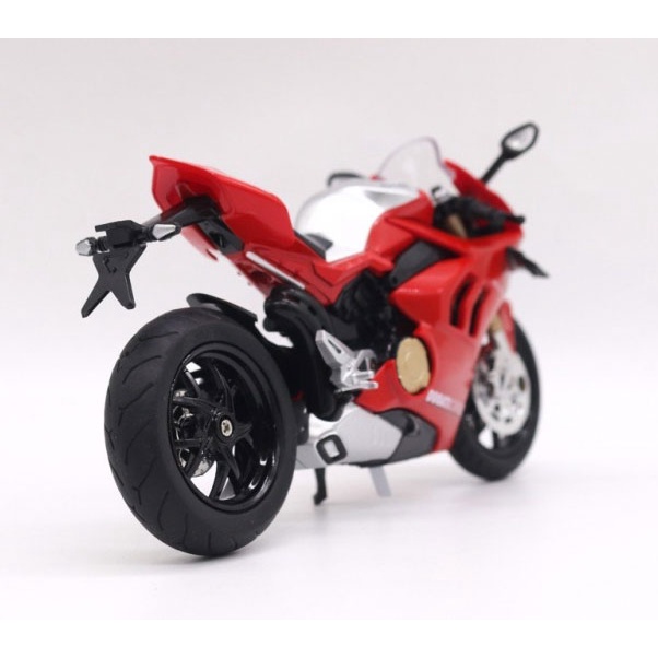 XE MÔ HÌNH MOTO DUOATI Panigale V4S màu đỏ có ĐÈN, ÂM THANH | HUAYI MODEL tỷ lệ 1:12 - Z SHOP