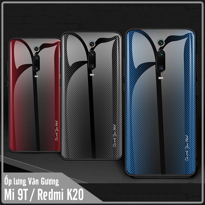Ốp lưng Xiaomi Mi 9T / Redmi K20 Vân Gương 2 màu, viền nhựa TPU dẻo đen