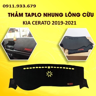 🔥HCM-Thảm taplo nhung lông cừu cao cấp xe Kia Cerato 2019 -2022 màu đen- Có Lớp Chống Trượt.