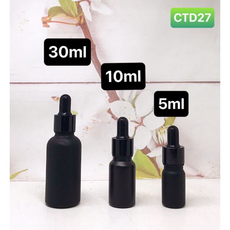 CHAI LỌ CHIẾT MỸ PHẨM  - Chai Chiết Serum Đen Nhám 5ml - 10ml - 30ml