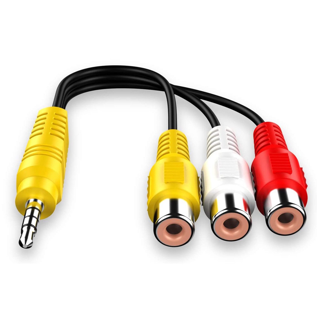 Cáp chuyển đầu Jack 3.5 đực ra 3 đầu RCA cái hoa sen -DC4722