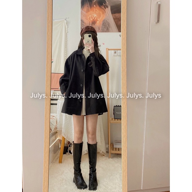 Áo khoác dạ ép 1 lớp tay bồng (ảnh thật shop chụp kèm video) | BigBuy360 - bigbuy360.vn