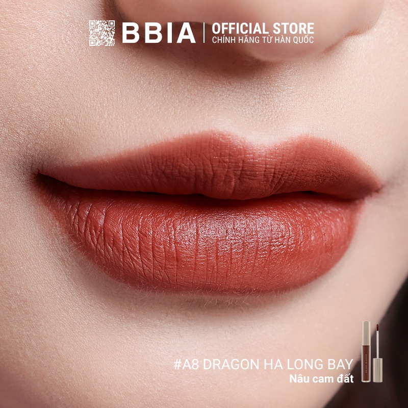 Son Kem Lì Bbia Last Velvet Lip Tint Asia Edition Version 2 - A8 Dragon HaLong Bay 5g - Bbia Official Store