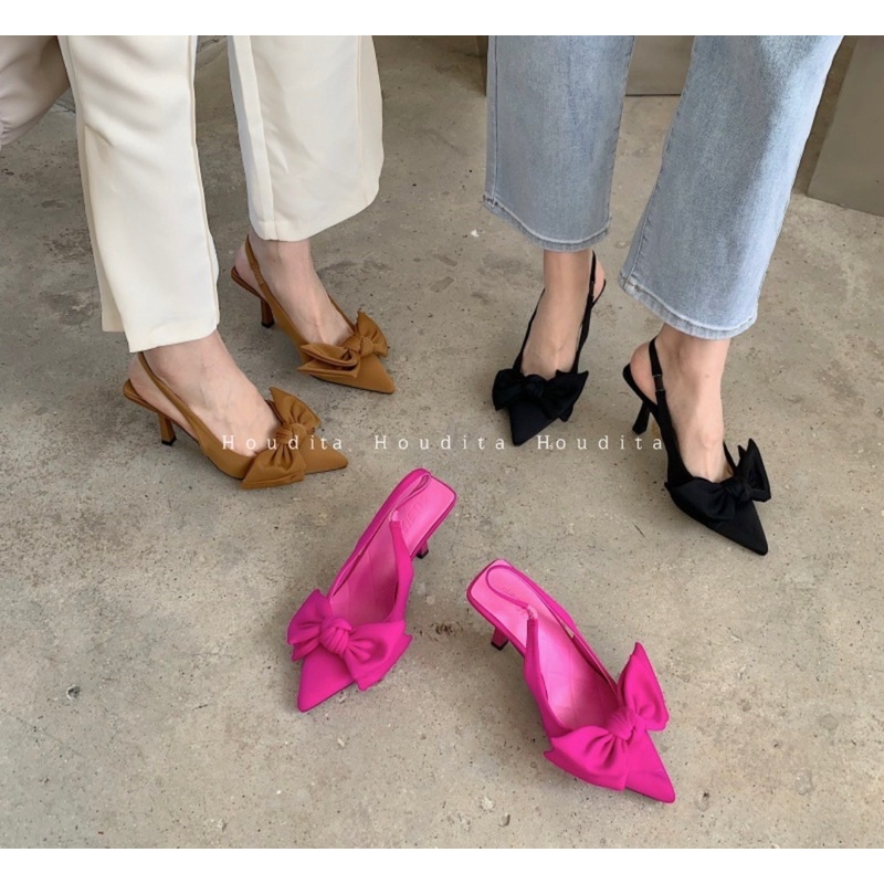 Giày cao gót bít mũi nữ 5 phân mũi nhọn gót nhọn dáng sandal thời trang công sở đẹp - HOUDITA - SGMN005