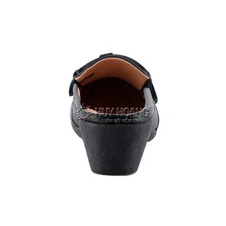 Giày sabo nữ da bò màu đen PH7936