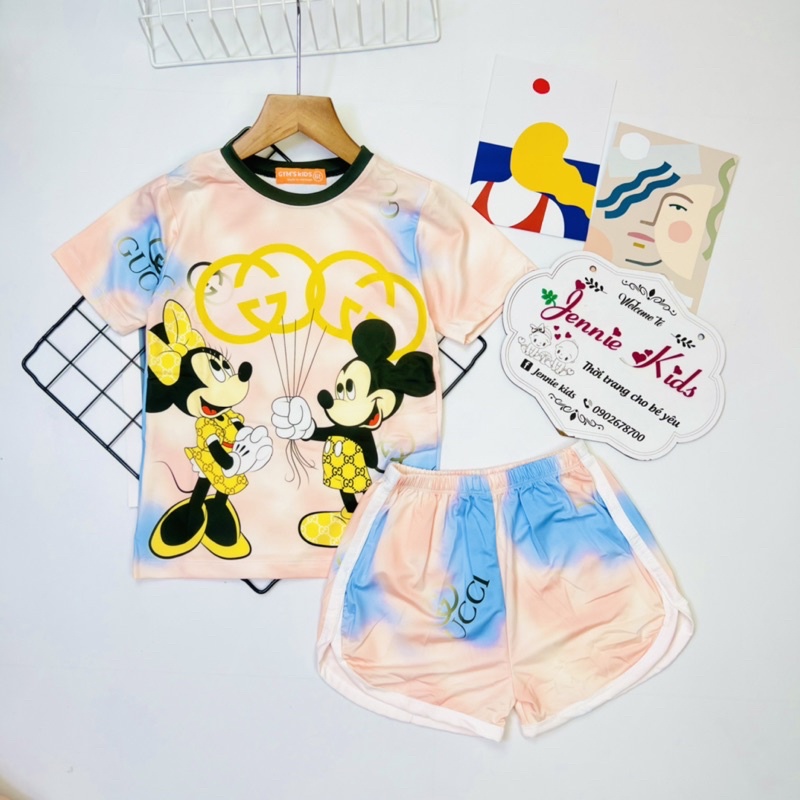 Đồ bộ bé gái, bộ thể thao bé gái vải thun lạnh 3D Jennie Kids J408