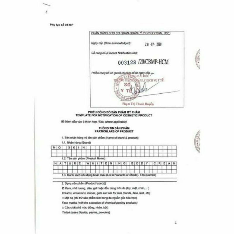 [CHÍNH HÃNG 💯%] BODY DIỆP LỤC MQ SKIN NATURE WHITENING BODY | BigBuy360 - bigbuy360.vn