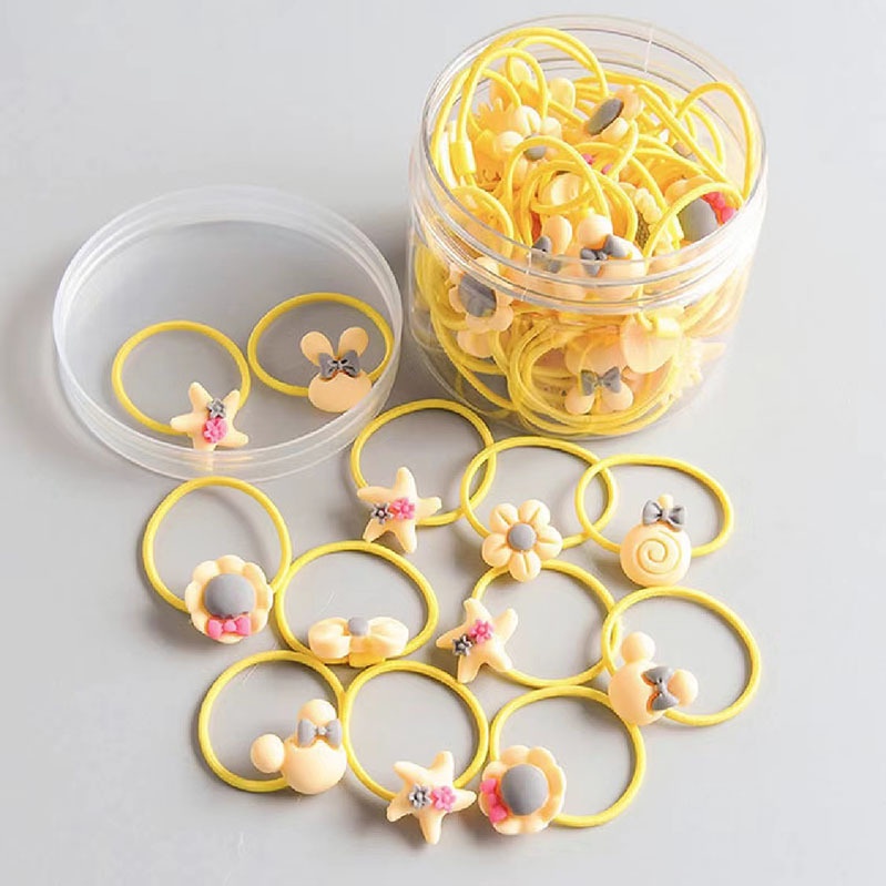 Hộp dây buộc tóc nhiều họa tiết dễ thương cho bé gái