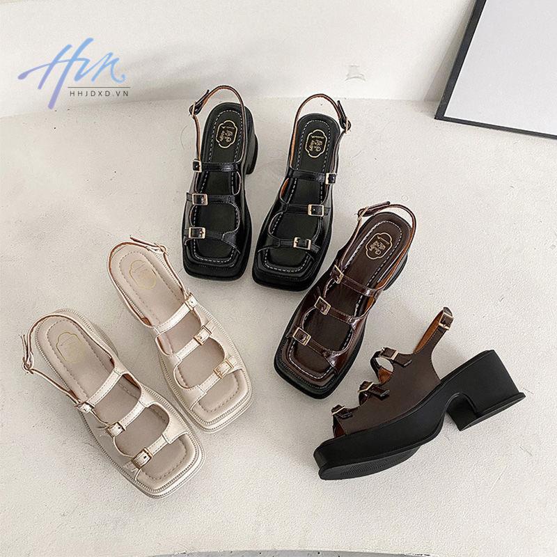 Giày Sandal Đế Dày Cài Khóa Phong Cách La Mã Thời Trang Mùa Hè 2022 Cho Nữ