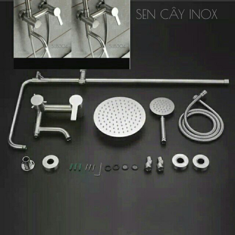 Bộ sen cây inox (củ 1,6kg) tắm đứng nóng lạnh tròn inox 304 hàng đẹp