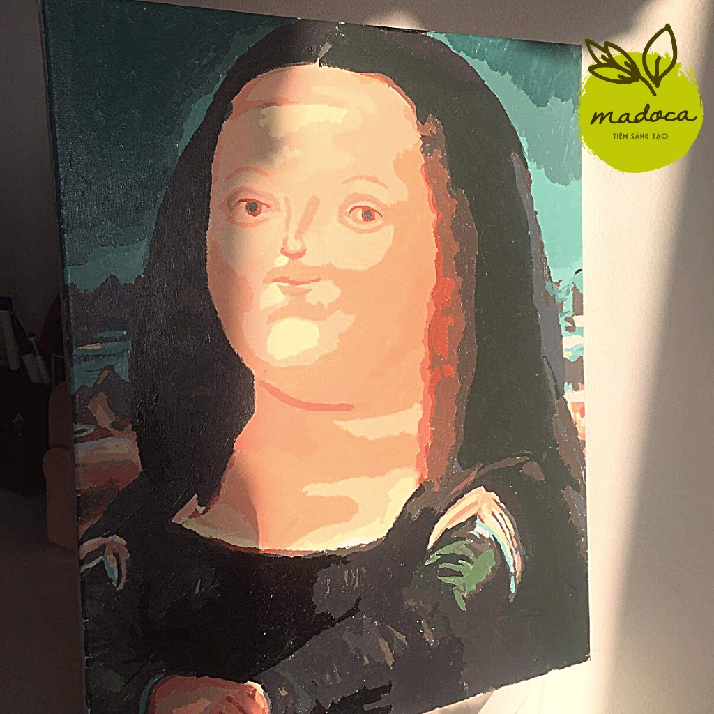 Tranh tô màu số hóa Madoca có khung 40x50cm Monalisa béo T269