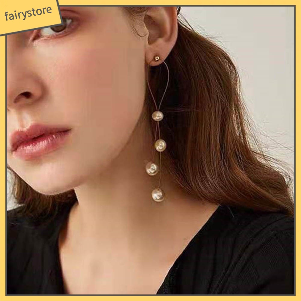 Bông Tai Hình Trái Tim Đính Đá Và Ngọc Trai Giả Xinh Xắn