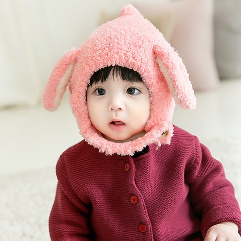 Mũ len cho bé mùa đông tai cừu trùm đầu dễ thương giá rẻ đẹp tai thỏ hàng hiệu giữ ấm trẻ sơ sinh - ML9A