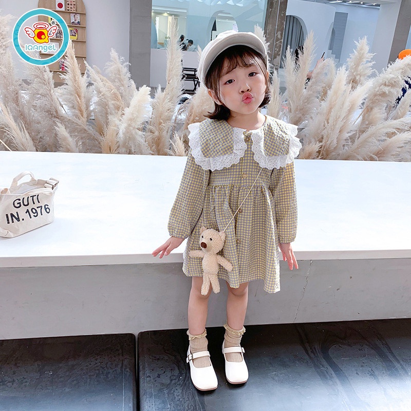 Đầm Công Chúa Tay Dài Họa Tiết Kẻ Sọc Phong Cách Mới Cho Bé Gái