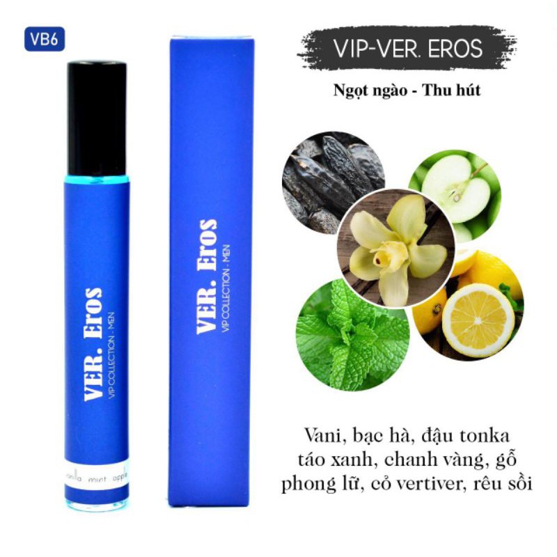Tinh Dầu Nước Hoa Pháp Ver. Eros 12ml, Ngọt ngào, quyến rũ- Dạng lăn/xịt