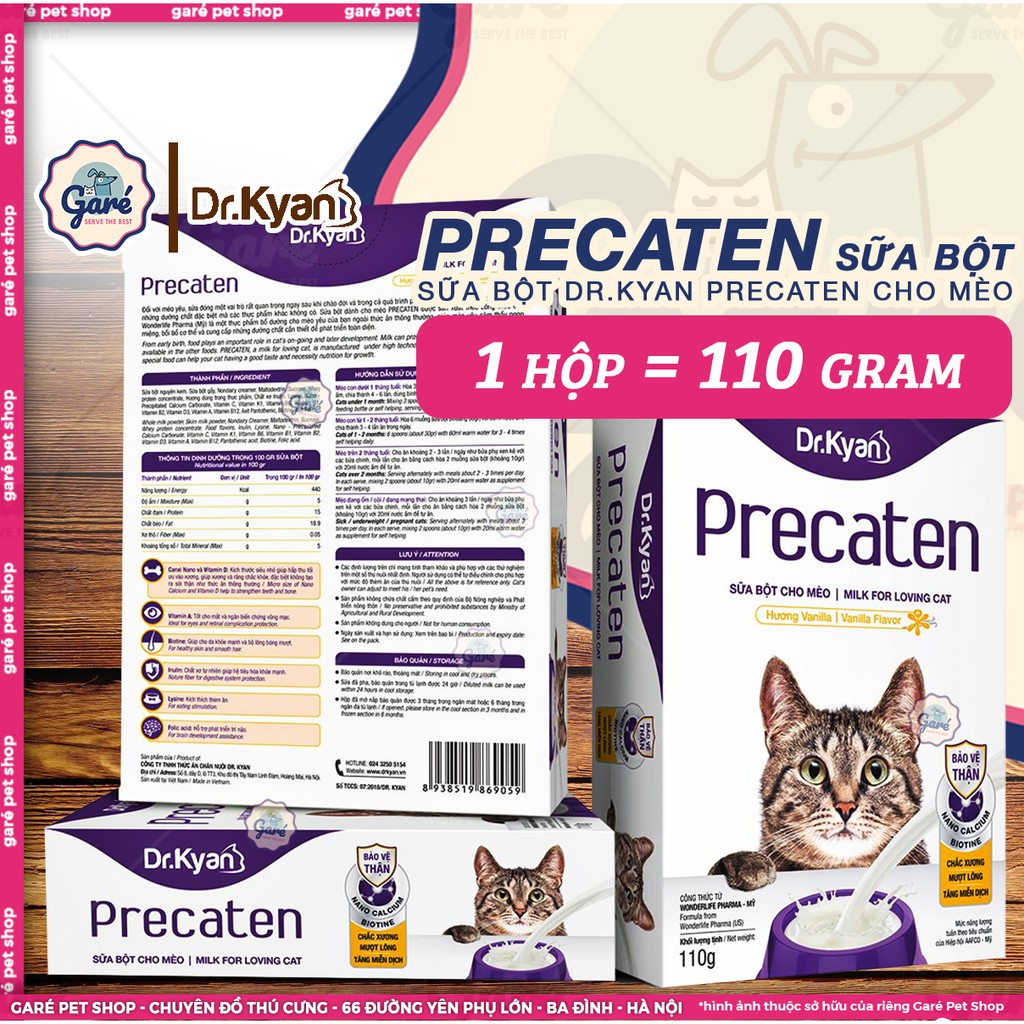 110g - Sữa bột Precaten cho Mèo Mẹ, mèo Con, mèo gầy ốm