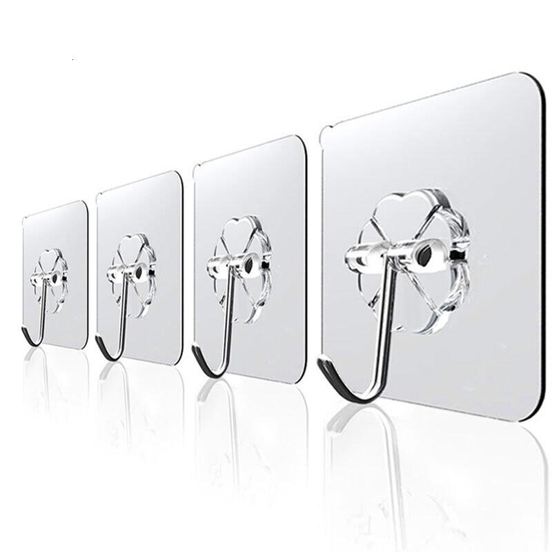 Móc treo đồ dán tường trong suốt chịu lực tốt tiện dụng cho nhà bếp/ nhà tắm