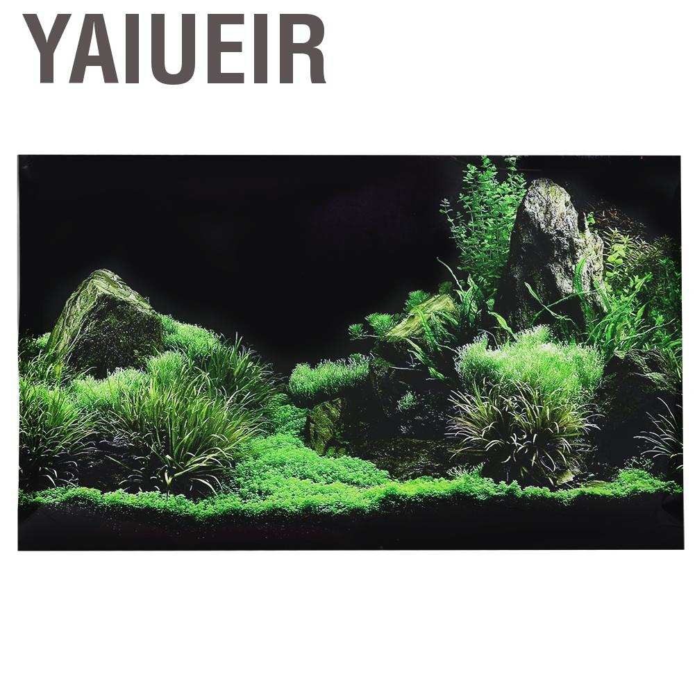 Yaiueir Aquarium Fish Tank Seafloor Water Grass Background Decoration Painting PVC Sticker