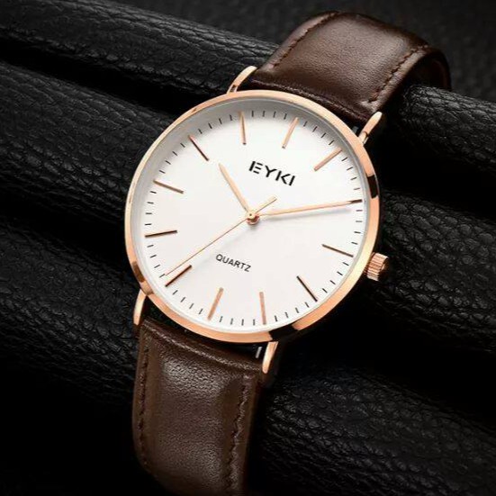 [Mã MASK2610K giảm 10K đơn từ 50K] Đồng hồ nam EYKI 40mm dây da nâu Classic - EYKI MT