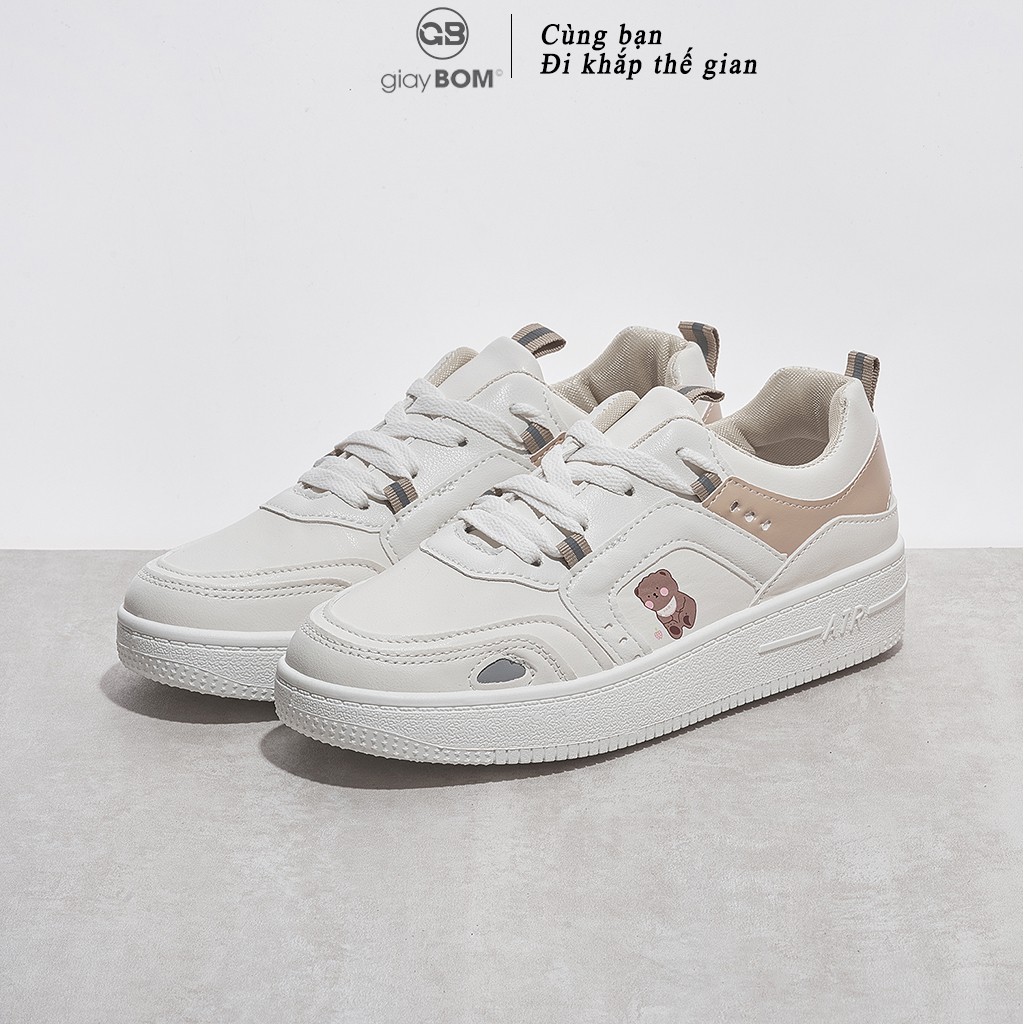 Giày thể thao nữ giayBOM đế cao 3 cm họa tiết họa hình B1153