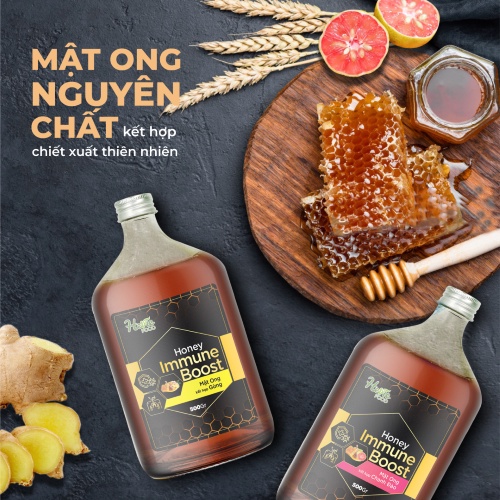 Mật ong chiết xuất Immnuneboost 500G HeVieFood tăng cường đề kháng