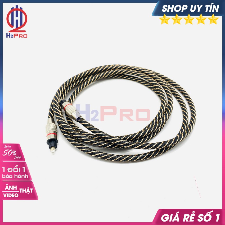 Dây Quang Optical Toslink Cao Cấp Dài 3M, Dây Optical Âm Thanh Quang Bọc Dù Chống Gập, Đứt Gãy-H2Pro Audio