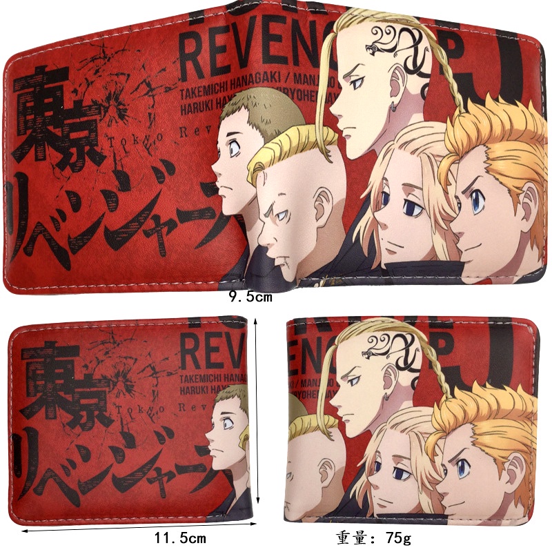 Ví Da PU Dáng Ngắn Có Khóa Kéo In Hình Anime Tokyo Revengers Manjiro Ken Takemichi Hinata Atsushi