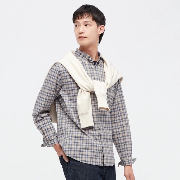 [Auth] Áo sơ mi kẻ sọc Nam Uniqlo - Nhật Bản