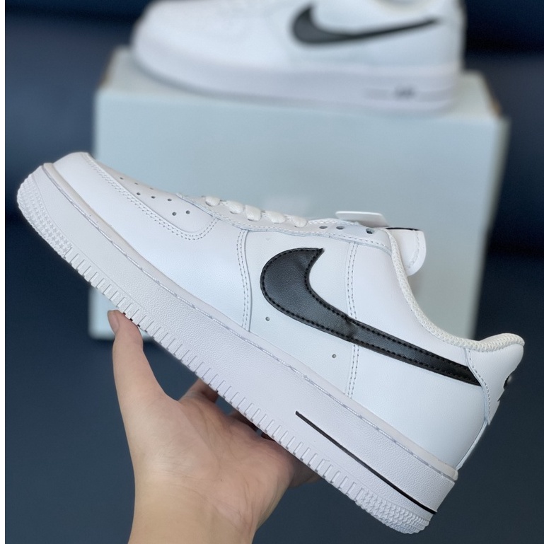 Giày air force 1 trắng vệt đen, af1 bản cao cấp chuẩn trung Full Box, Full Phụ Kiện