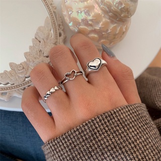 Set 3 nhẫn bạc thời trang nữ retro