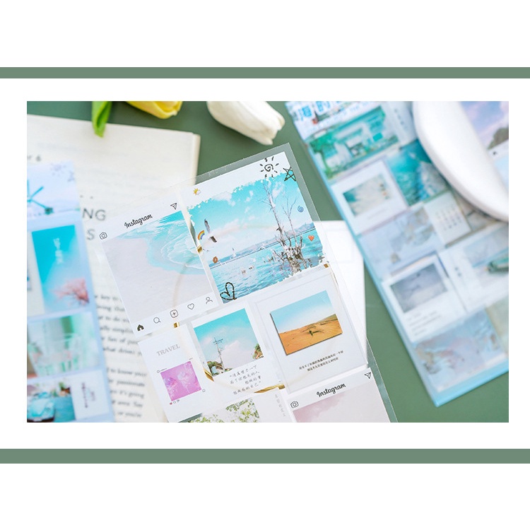 Decal tem sticker phong cảnh Nhật Bản phong cách Instagram