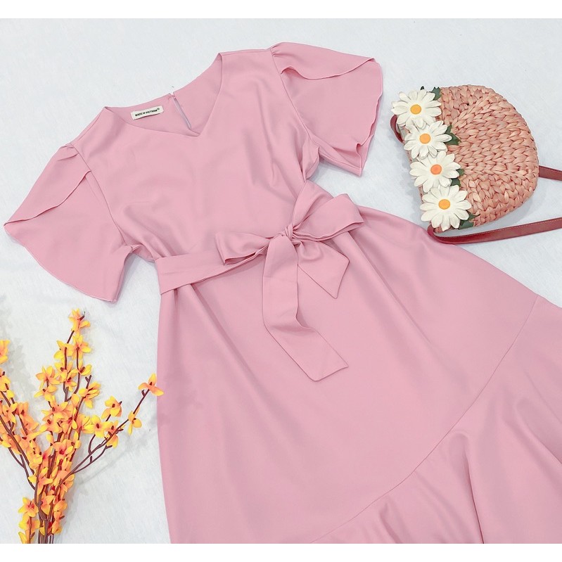 Đầm hồng tay sen tùng bèo (kèm hình thật) | BigBuy360 - bigbuy360.vn