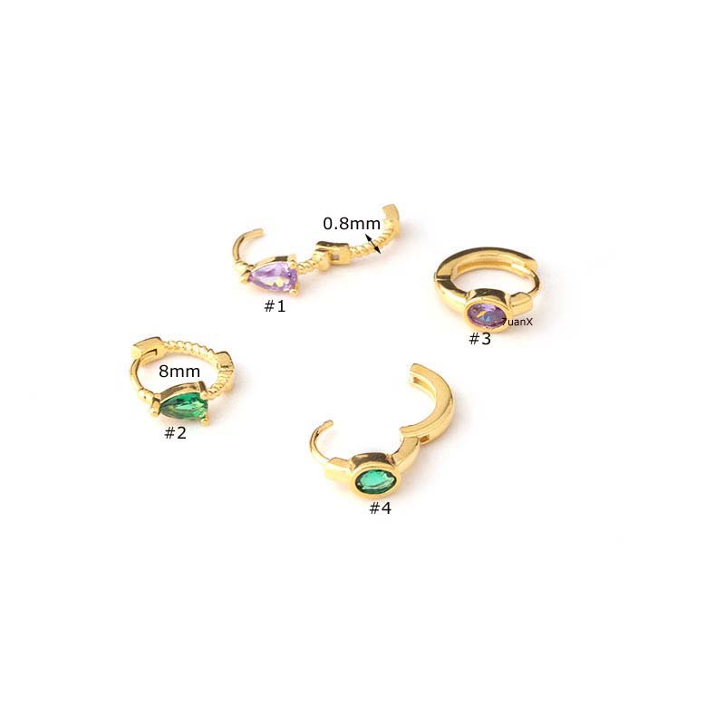 1 Khuyên Tai Tròn Đồng Đính Đá Zircon 20G