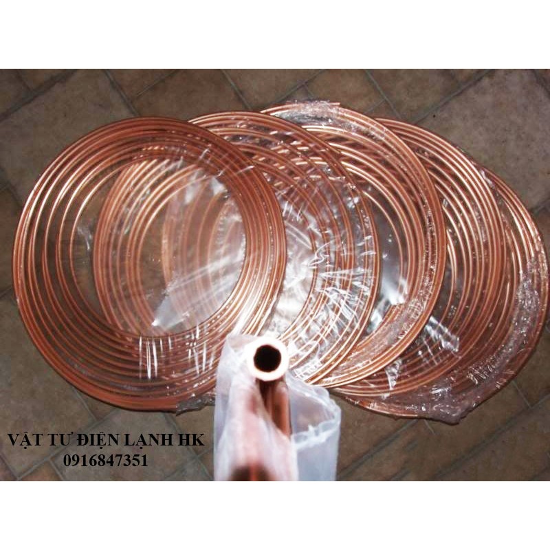 1 cuộn - 15m Ống đồng điều hoà phi 9.52 dày 0.61mm / 0.71mm 15 mét Lắp đặt điều hòa máy lạnh phi 10 - 6 dem 7 zem