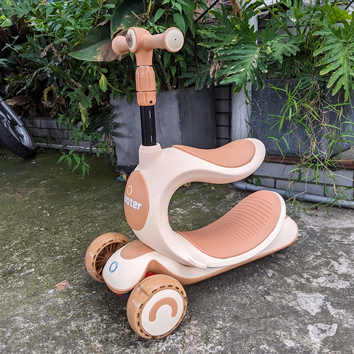 Xe trượt scooter đa năng kết hợp chòi chân và bập bênh Broller BABY PLAZA S790