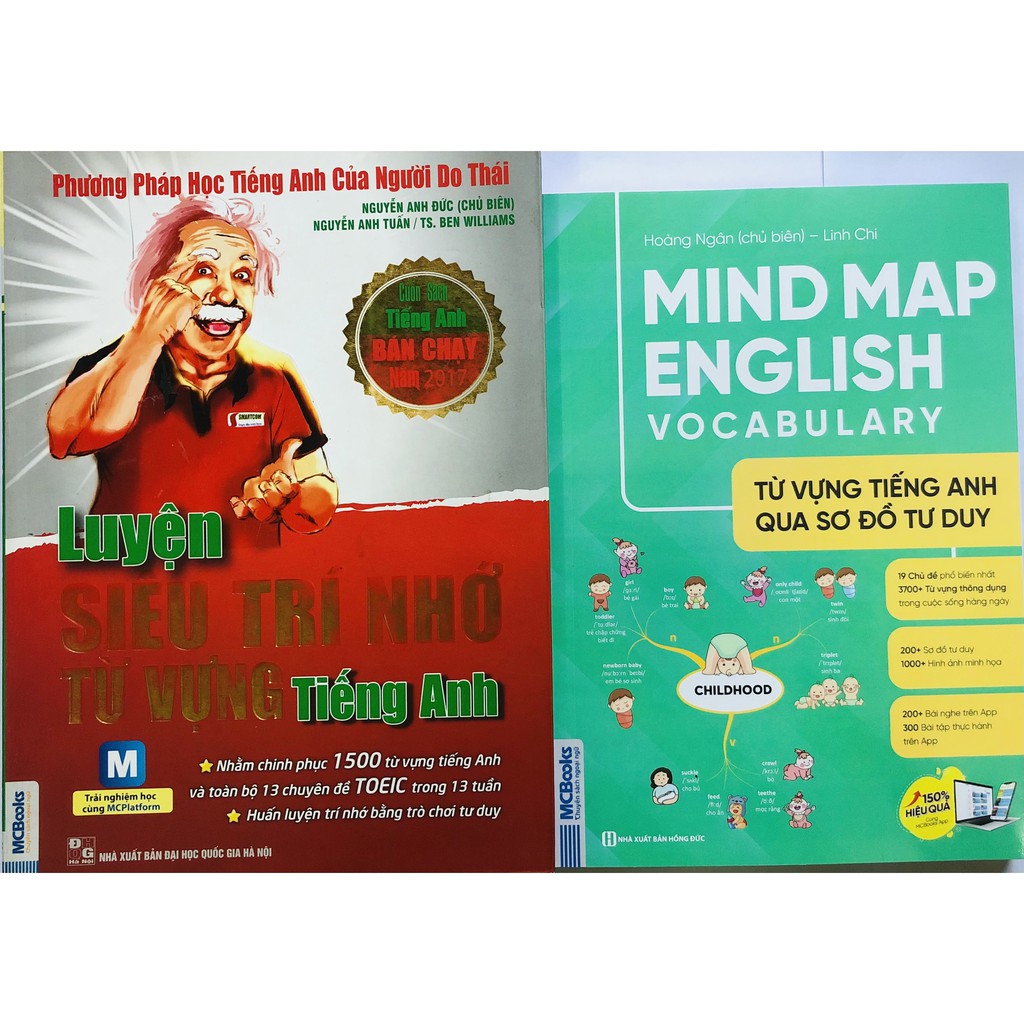 Sách - Combo Luyện Siêu Trí Nhớ Từ Vựng Tiếng Anh + Mind map English Vocabulary - Từ vựng tiếng Anh qua sơ đồ tư duy