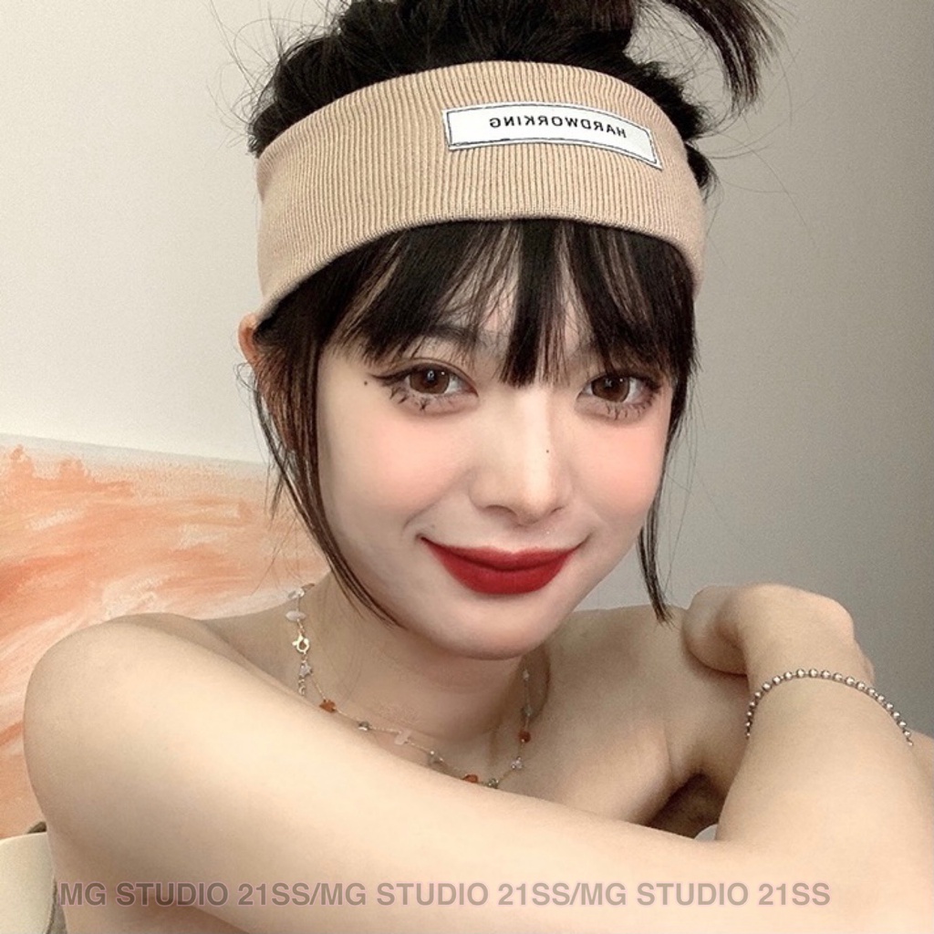Băng Đô MG Studio Thêu Chữ HARDWORKING Đơn Giản Thời Trang