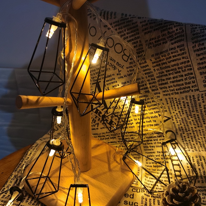 Dây Đèn led Bằng Sắt Hình Giọt Nước Màu Đen Phong Cách Mới Dùng Trang Trí