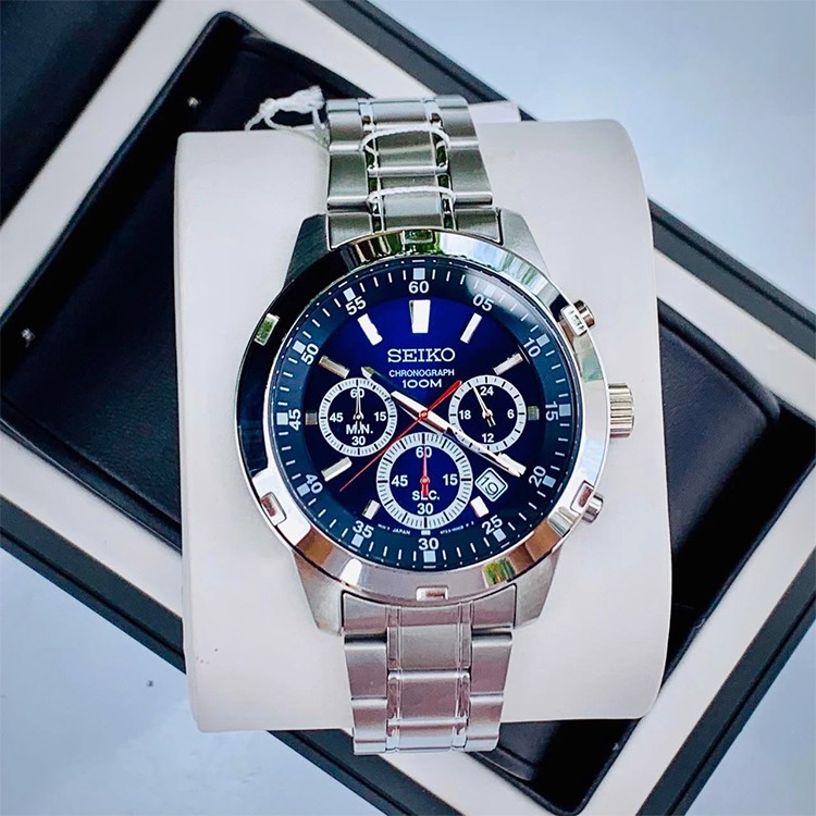 Đồng hồ nam Seiko Chronograph SKS603P1 dây thép, mặt kính Hardlex Crystal (Kính Cứng