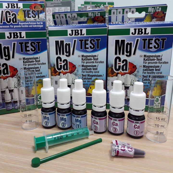 Test nhiều chỉ tiêu nồng độ trong nước gồm Oxy,Mg&Ca,Phèn Fe,Kali Dùng trong thủy sinh, thủy sản, ao nuôi Của Đức