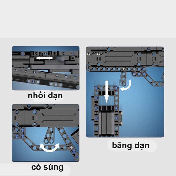 Đồ Chơi Lắp Ghép Kiểu Lego PUBG Free Fire Mô Hình MP5 CaDA Model C81006 với 617 PCS