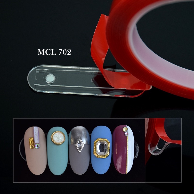 Cuộn keo 2 mặt đỏ dùng fan mi, dán móng mẫu