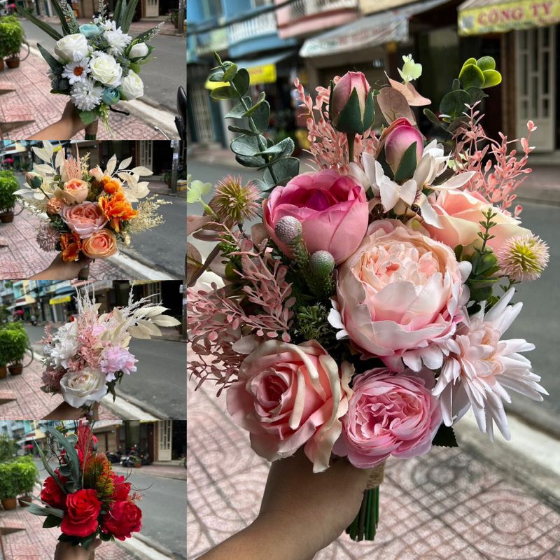 TAY CẦM CẮM HOA CÔ DÂU HÀNG ĐẸP